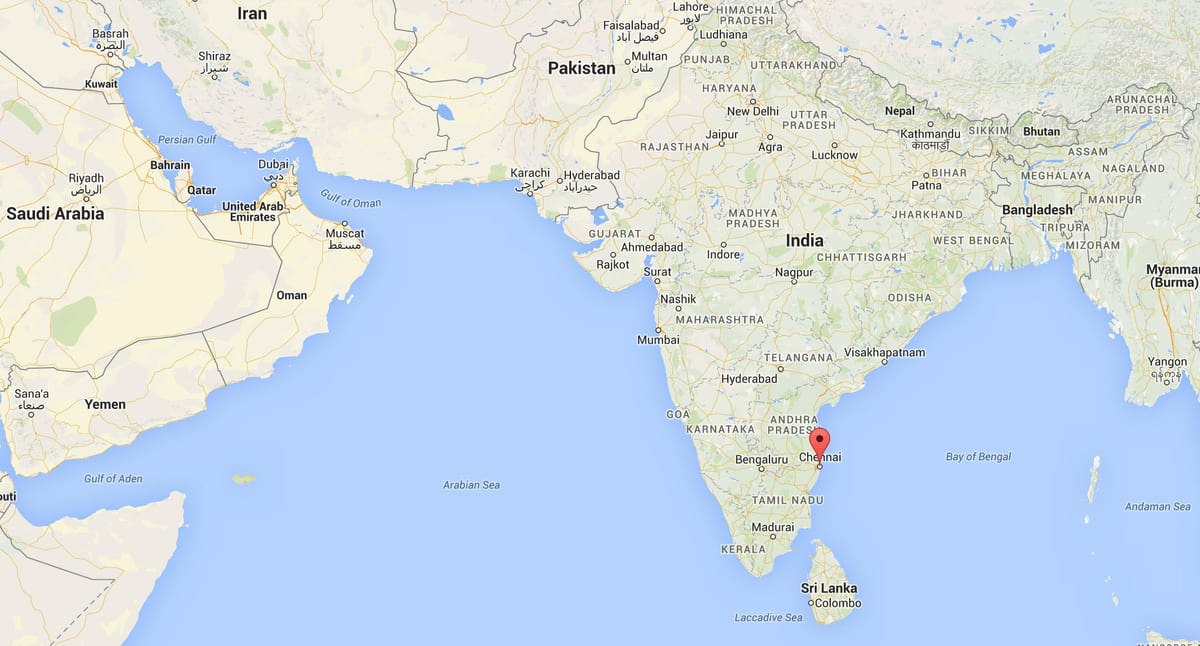 A Madras, in india mappa