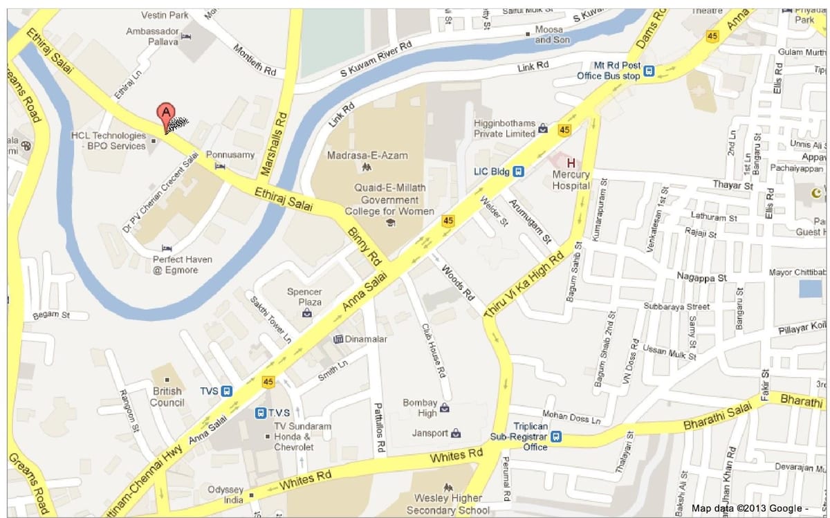 Anna Salai Chennai mappa