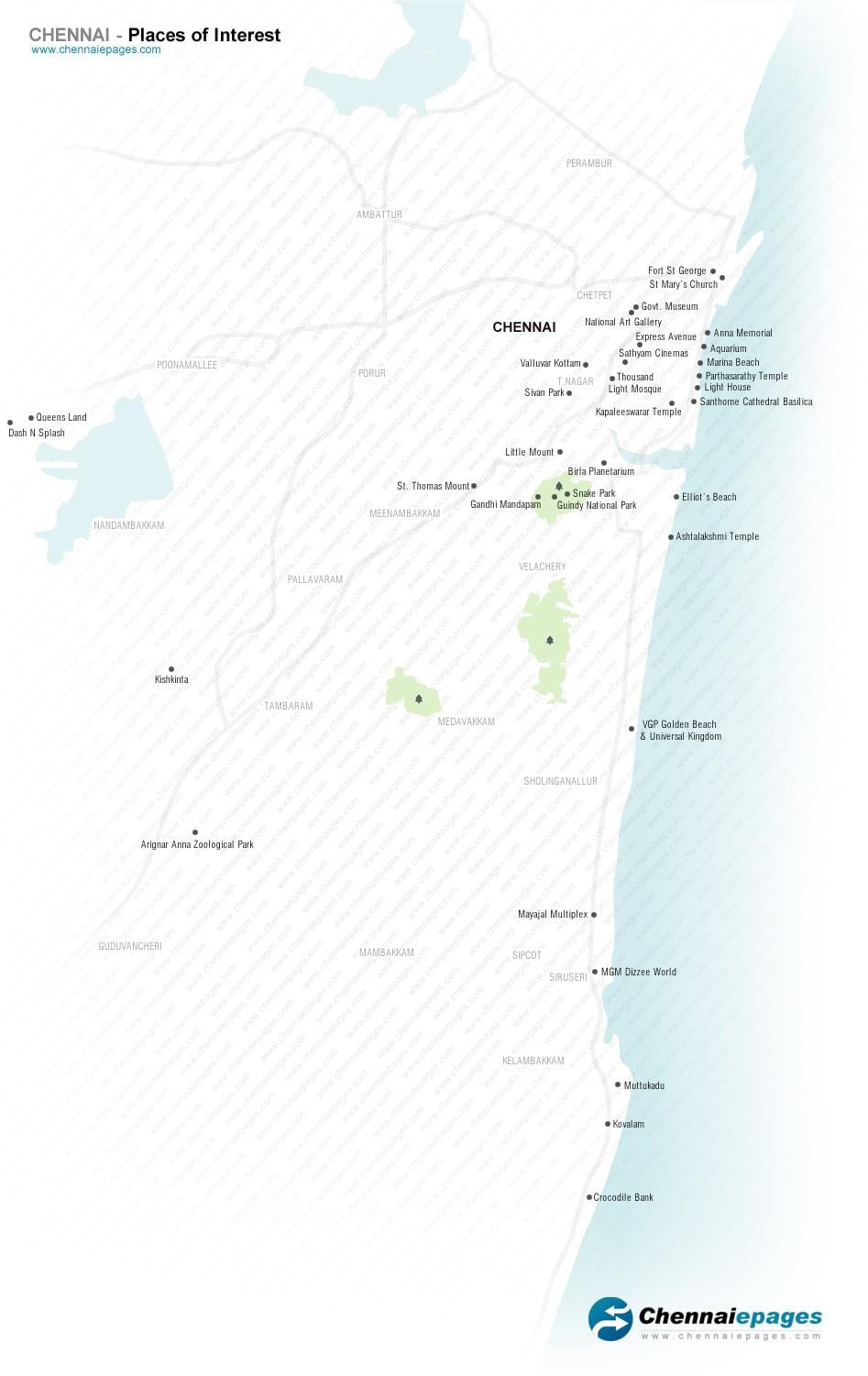 Chennai marina beach mappa