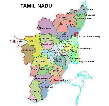 mappa di Chennai, Tamil Nadu