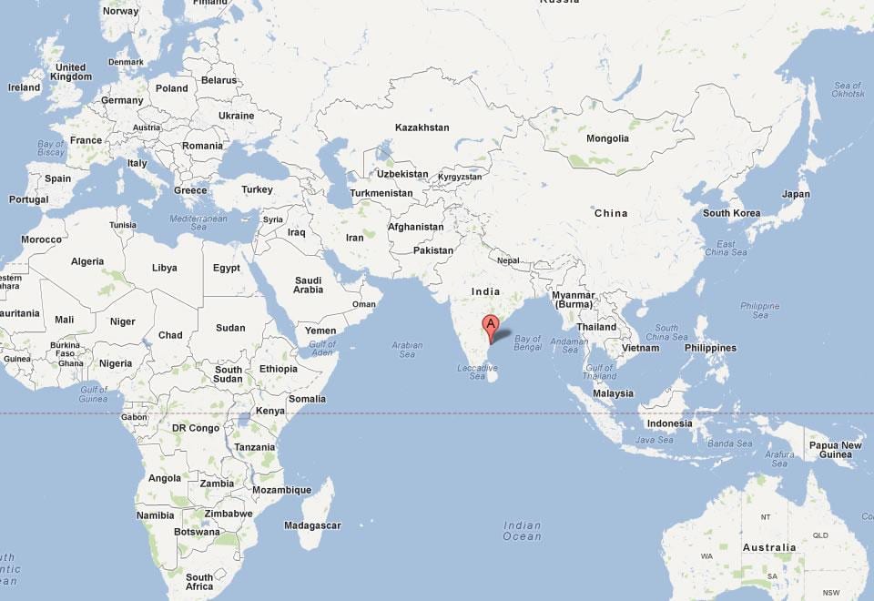 Chennai mappa del mondo