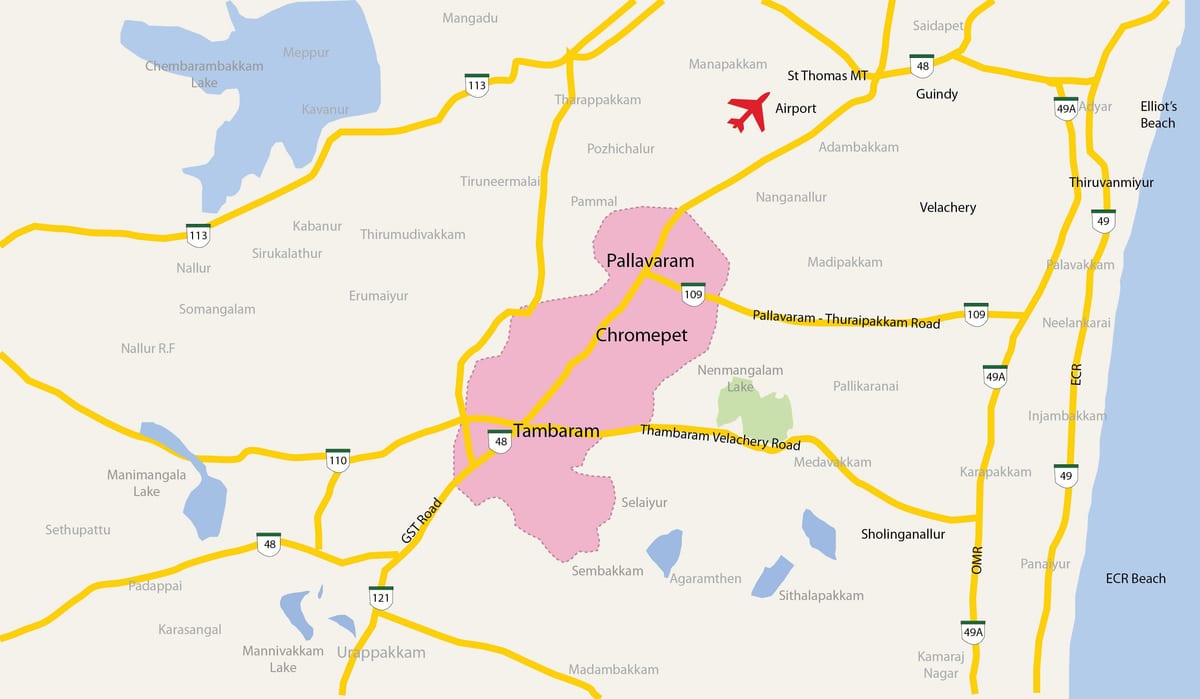 la mappa del tambaram Chennai