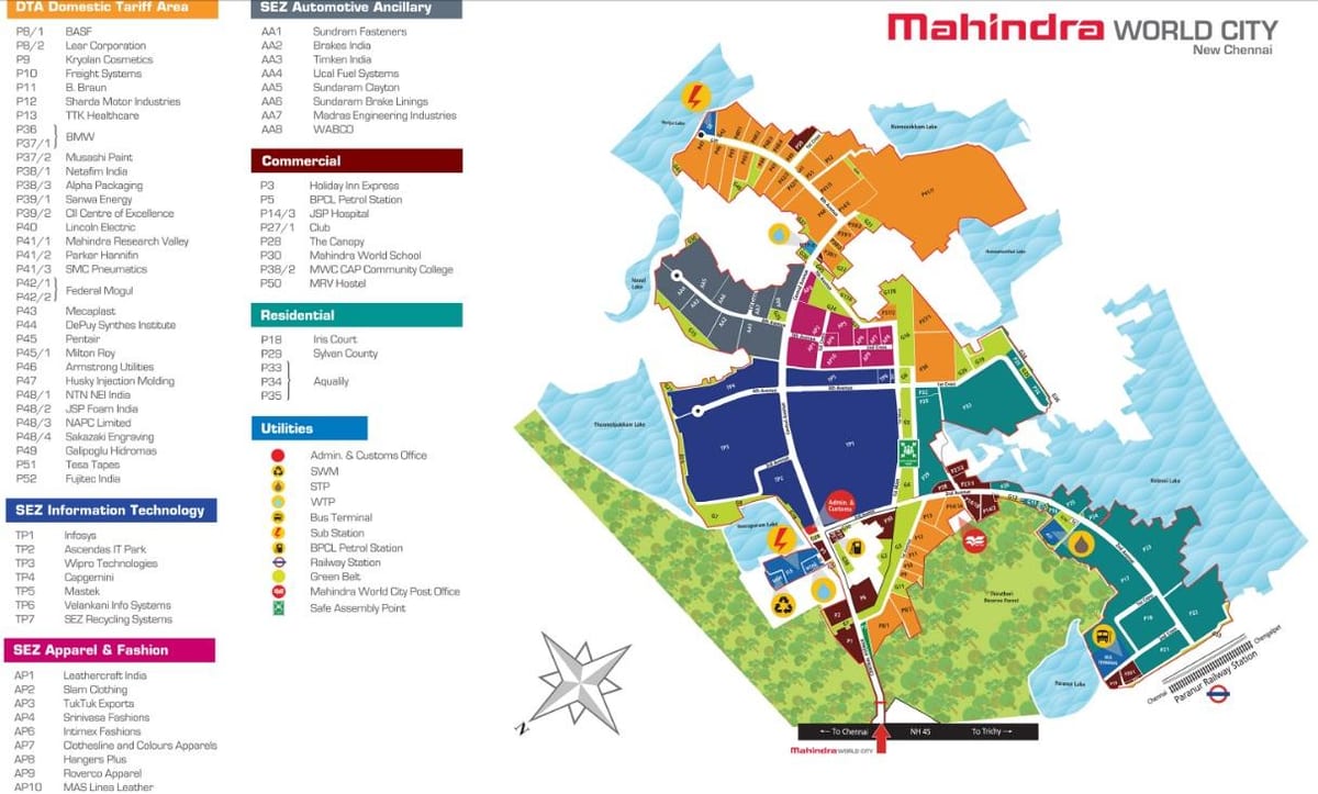 mappa di Mahindra città di Chennai