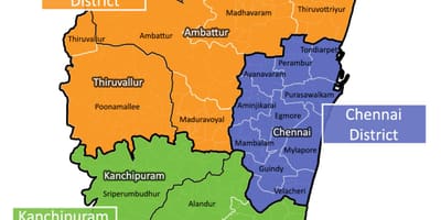 Chennai mappa con le aree